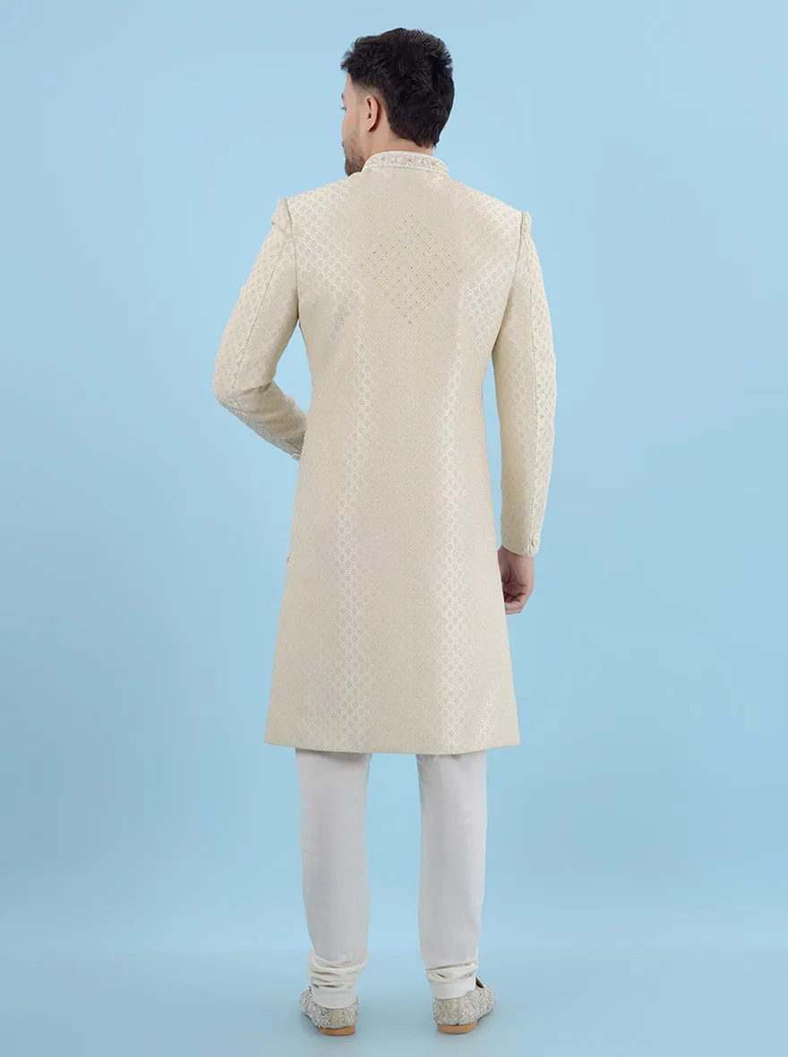 Cream & Gold  Sherwani | TULA