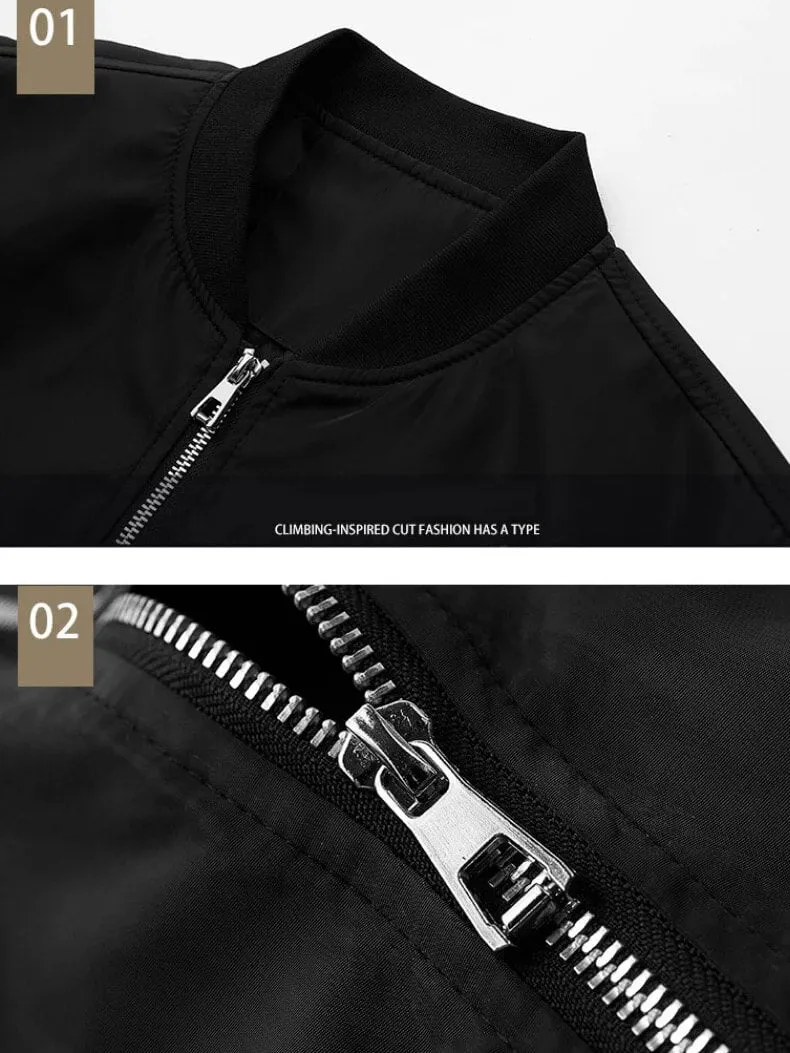 Lightweight Running Bomber Jacket with Zipper Details - SF1954