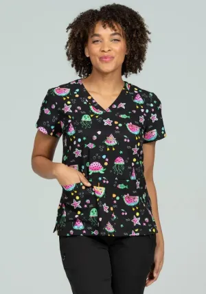 Meraki Sport Women's Print Scrub Top | One in A Melon